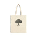 Canvas Tote Bag — Vintage Oak Tree Illustration Eco Shopper
