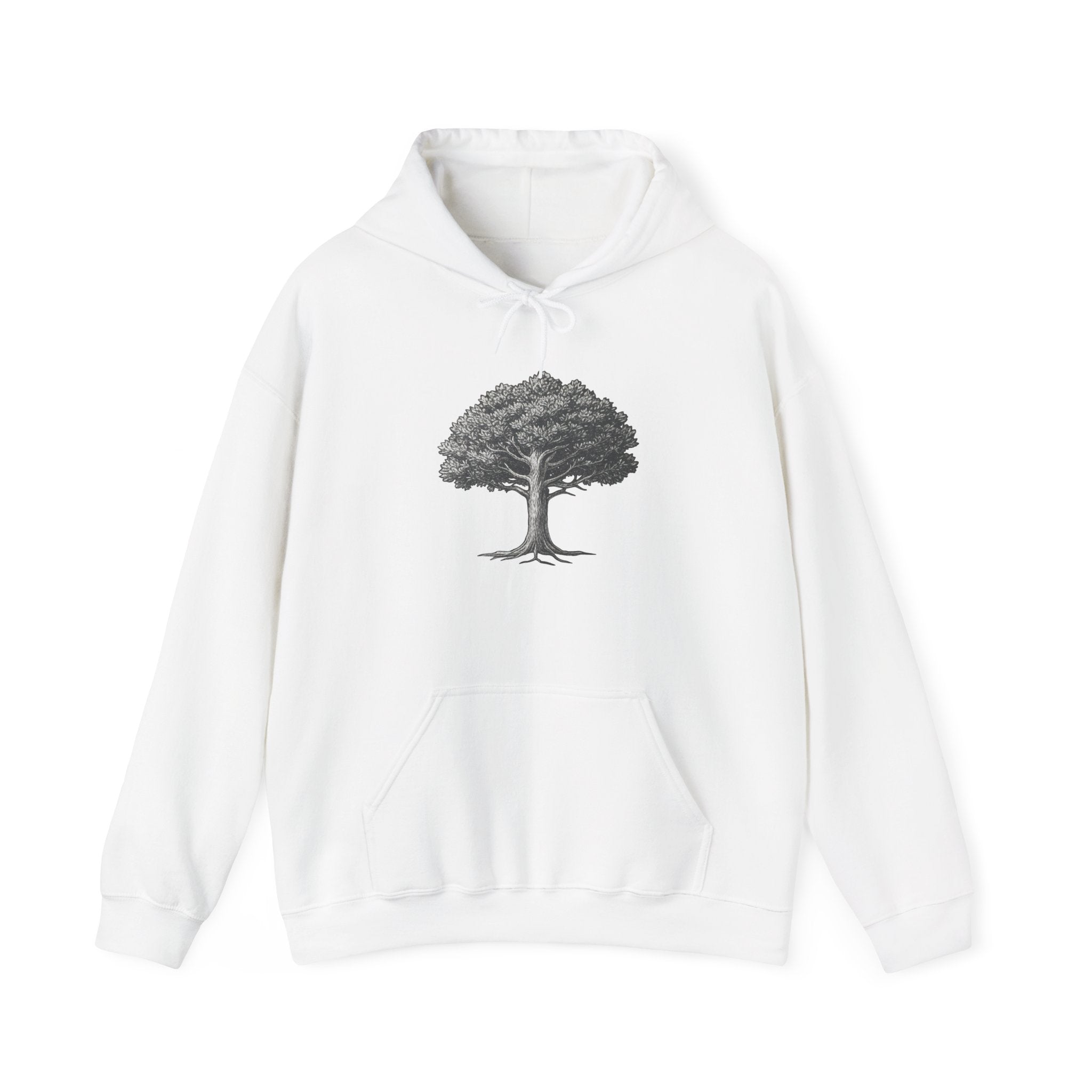 Tree of Life Hoodie — Minimalist Nature Graphic Pullover