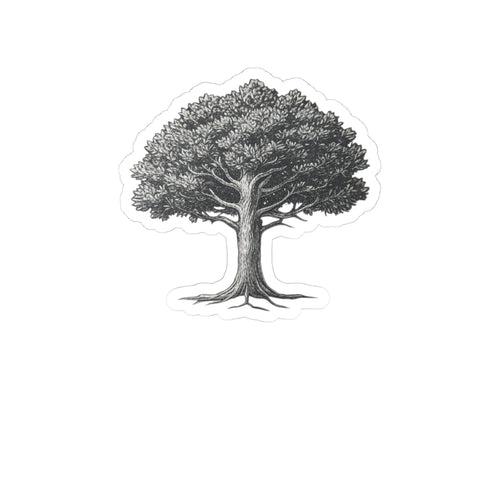 Oak Tree Kiss-Cut Sticker — Vintage Botanical Laptop Decal