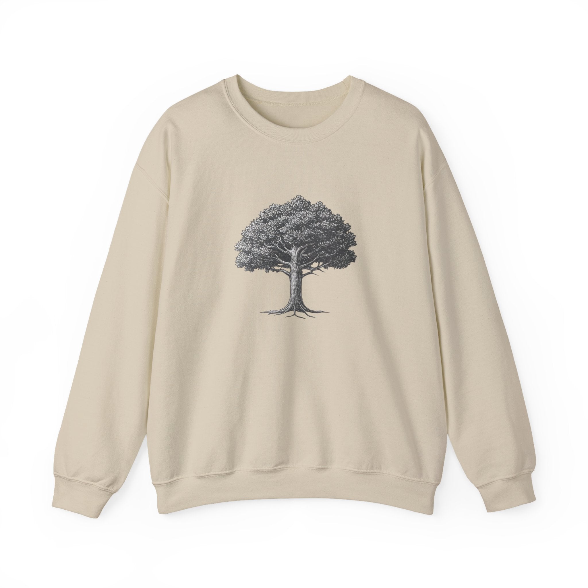 Tree Sketch Crewneck Sweatshirt — Minimalist Nature Graphic