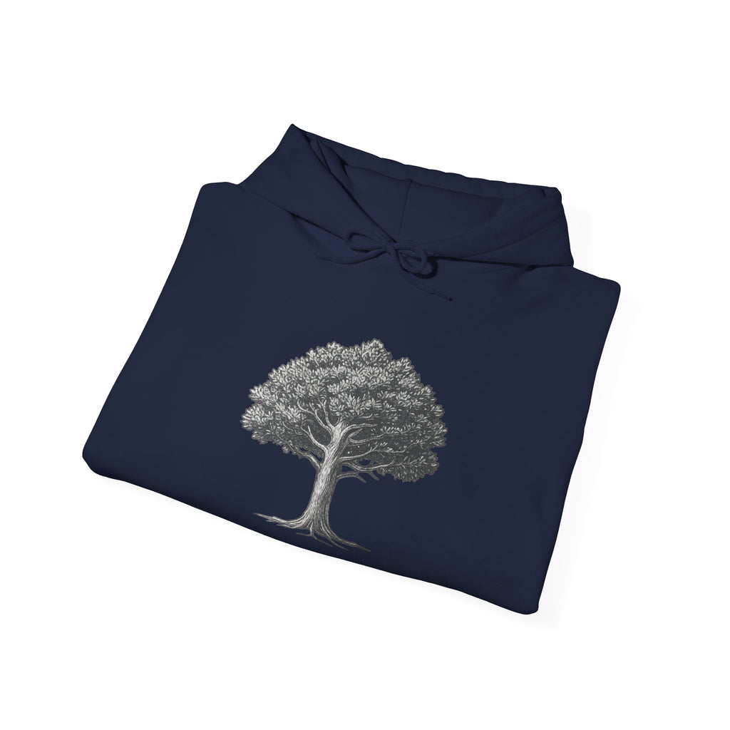 Tree of Life Hoodie — Minimalist Nature Graphic Pullover
