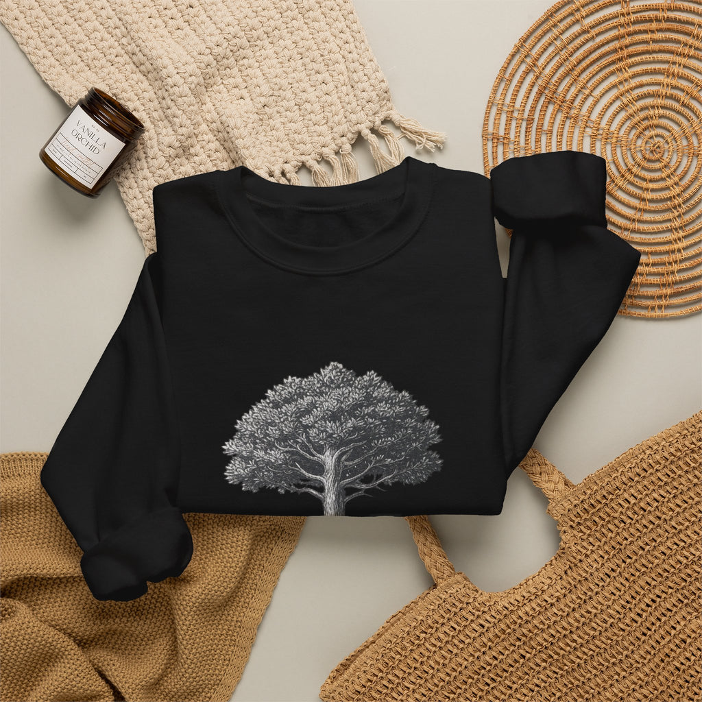 Tree Sketch Crewneck Sweatshirt — Minimalist Nature Graphic