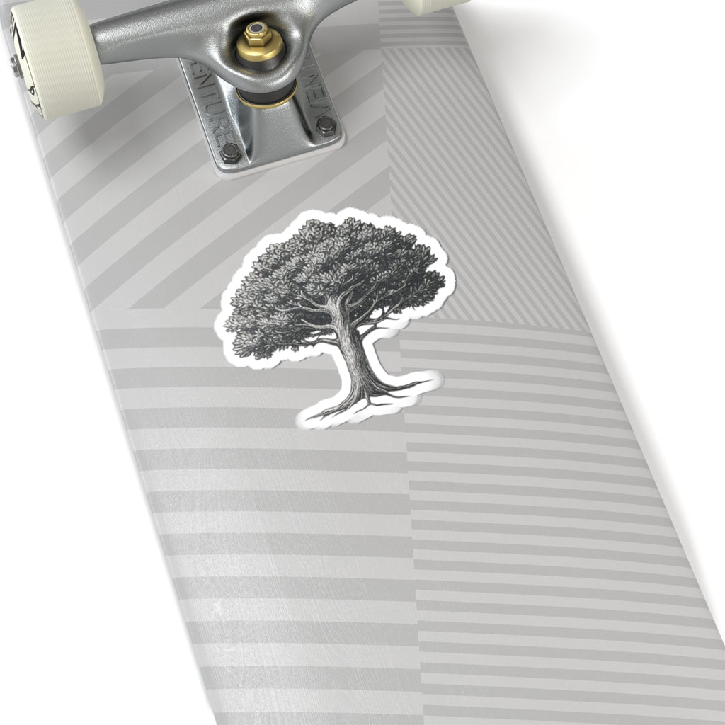 Oak Tree Kiss-Cut Sticker — Vintage Botanical Laptop Decal