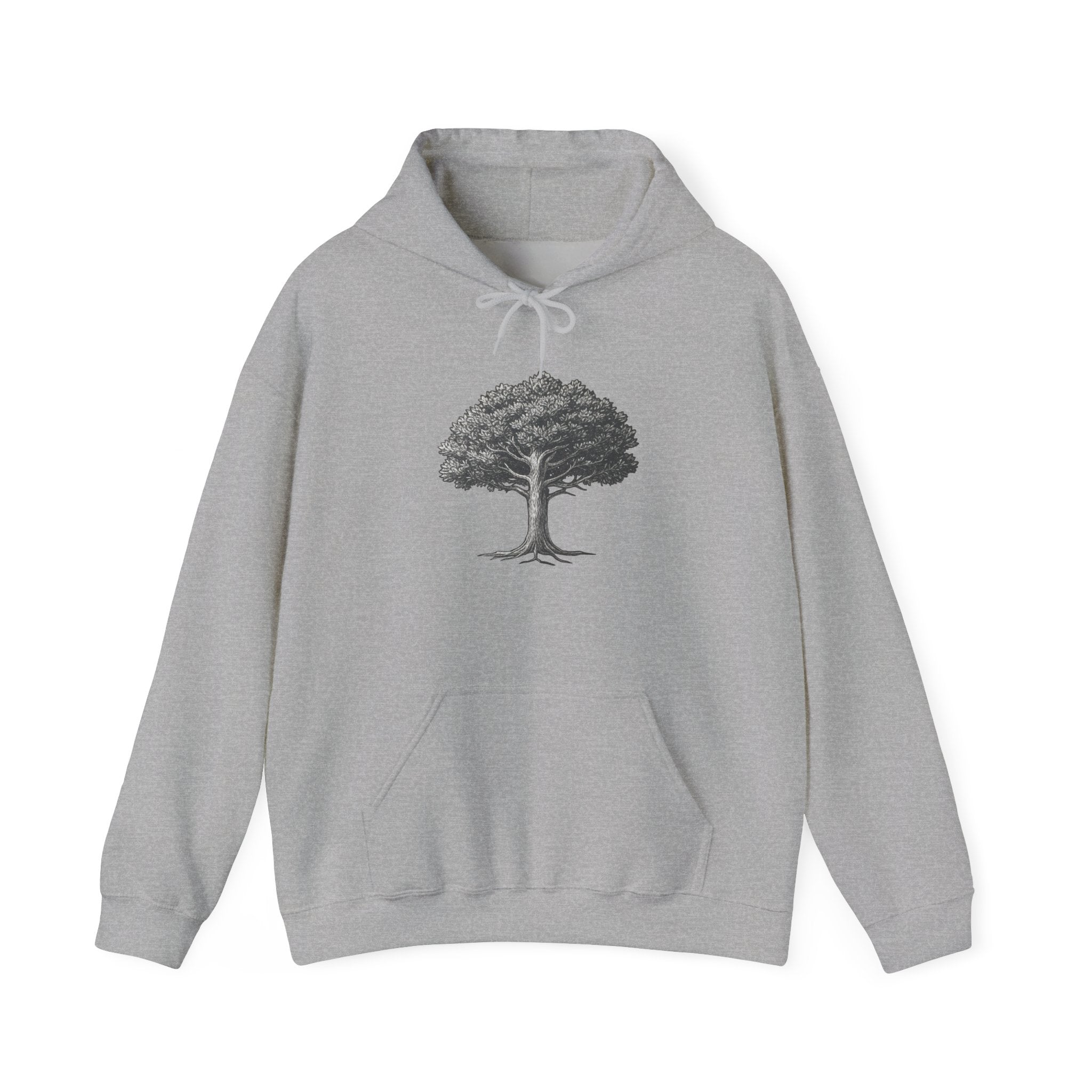 Tree of Life Hoodie — Minimalist Nature Graphic Pullover