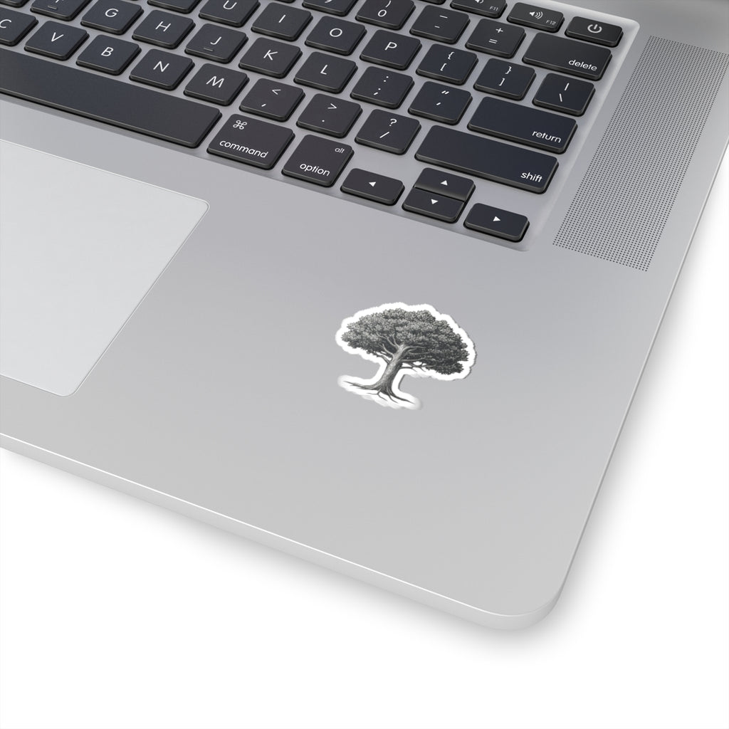 Oak Tree Kiss-Cut Sticker — Vintage Botanical Laptop Decal