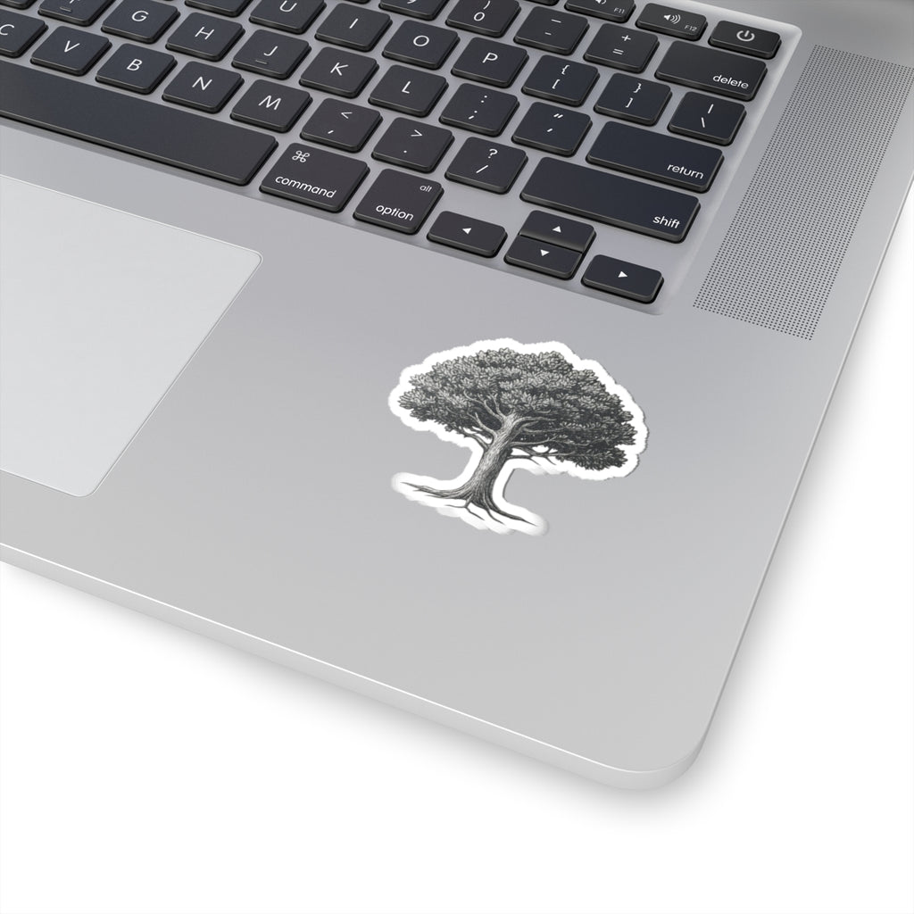 Oak Tree Kiss-Cut Sticker — Vintage Botanical Laptop Decal