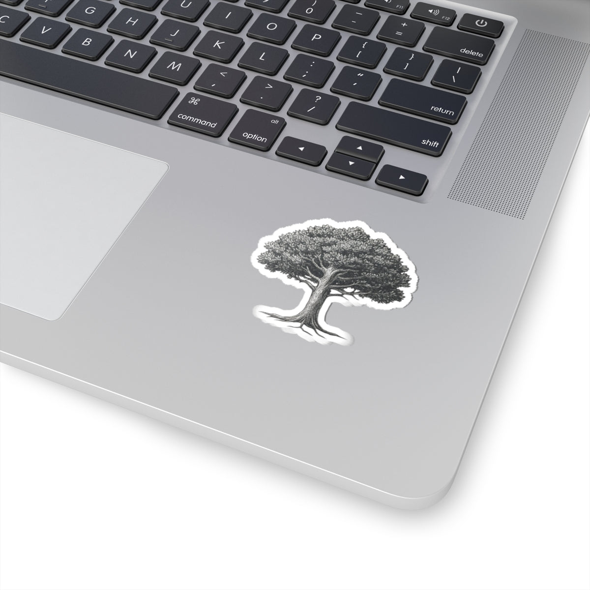 Oak Tree Kiss-Cut Sticker — Vintage Botanical Laptop Decal