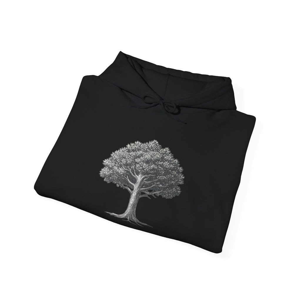 Tree of Life Hoodie — Minimalist Nature Graphic Pullover