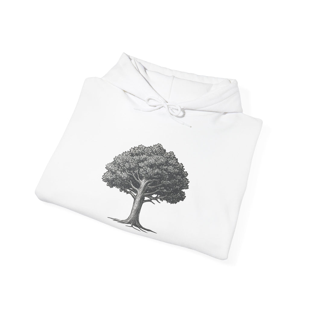 Tree of Life Hoodie — Minimalist Nature Graphic Pullover