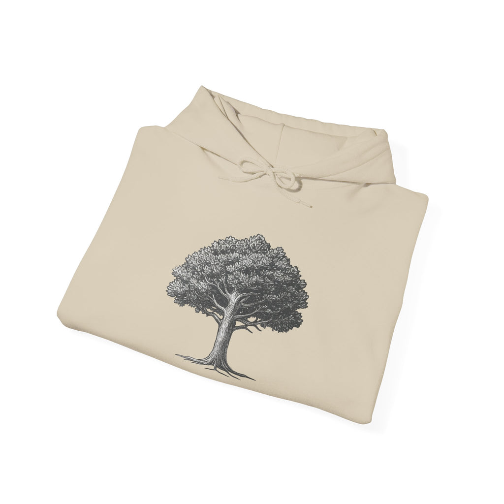 Tree of Life Hoodie — Minimalist Nature Graphic Pullover