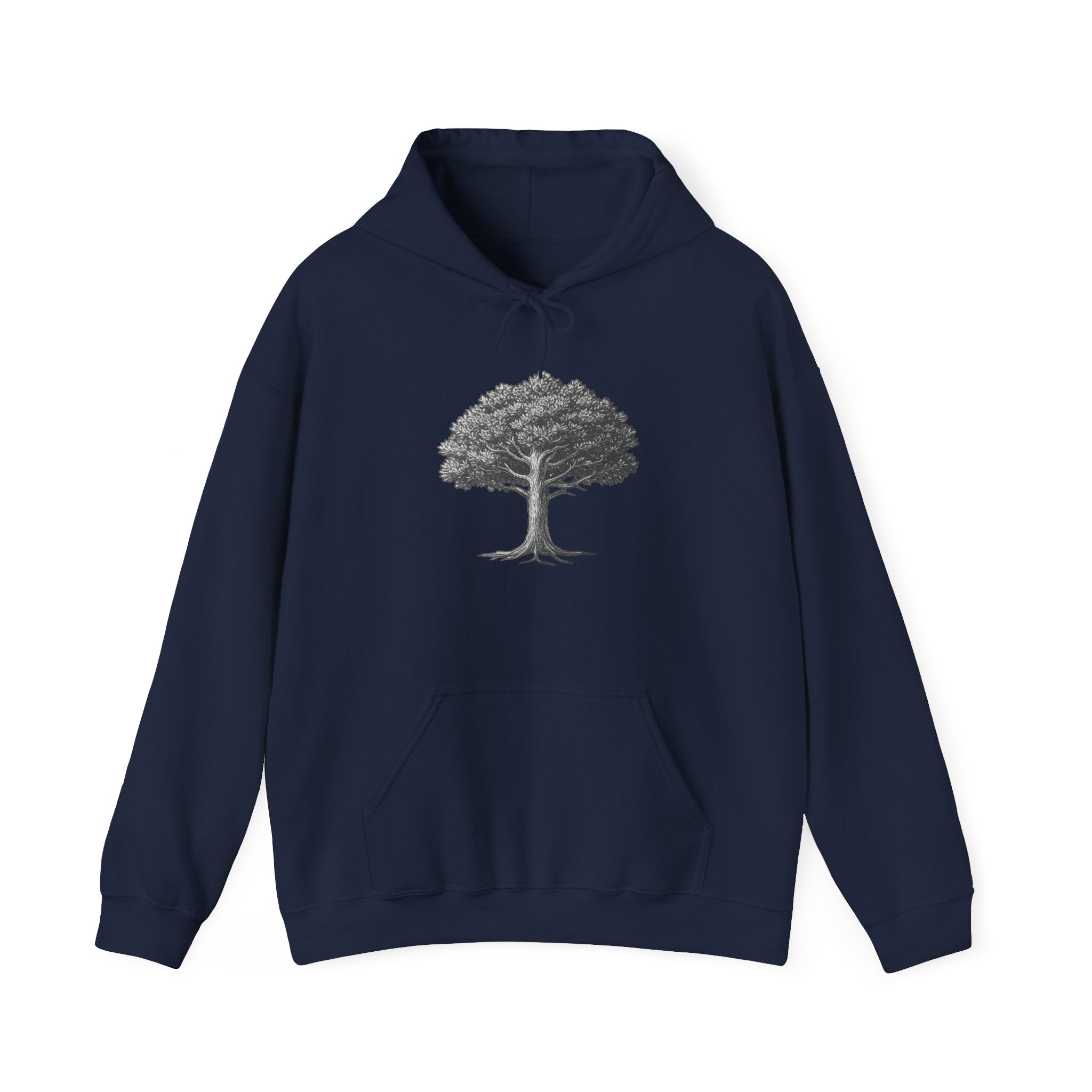 Tree of Life Hoodie — Minimalist Nature Graphic Pullover