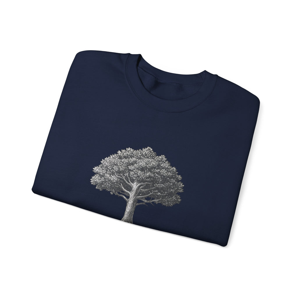 Tree Sketch Crewneck Sweatshirt — Minimalist Nature Graphic