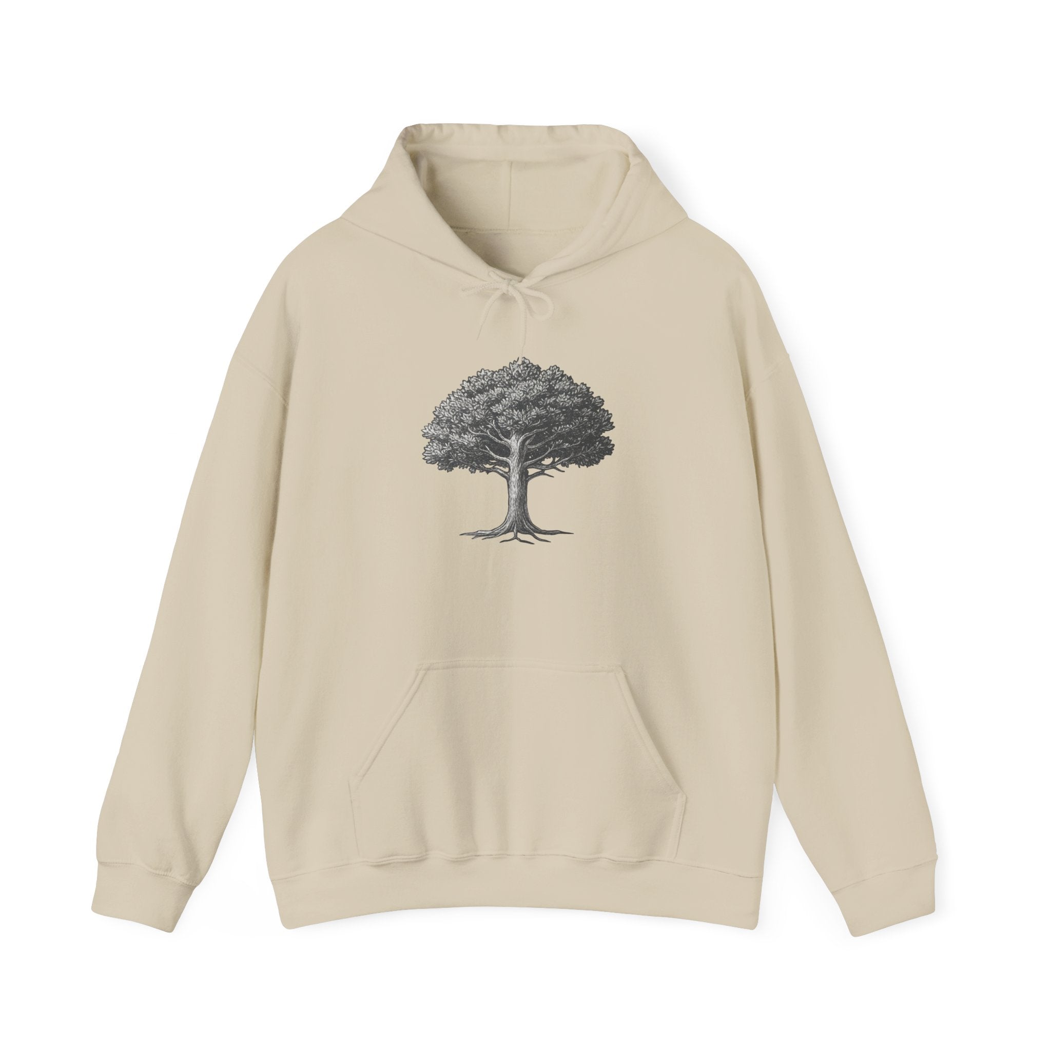 Tree of Life Hoodie — Minimalist Nature Graphic Pullover
